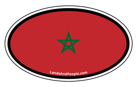 Morocco Flag Sticker Oval