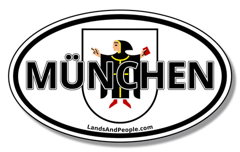 München Munich Bavaria Coat of Arms Car Vinyl Sticker Oval