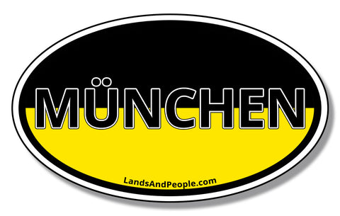 München Munich Bavaria Germany Car Vinyl Sticker Oval