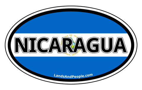 Nicaragua Flag Car Bumper Sticker Decal
