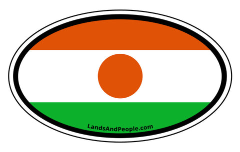 Niger Flag Car Sticker Decal Oval