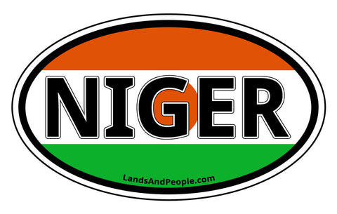 Niger Flag Car Sticker Decal Oval
