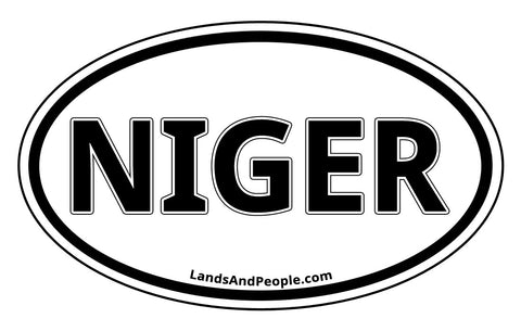 Niger Car Sticker Decal Oval Black and White