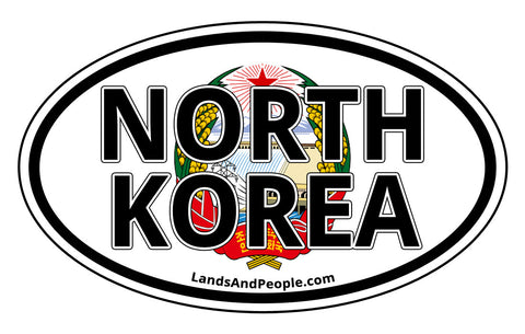 North Korea Emblem Coat of Arms Car Sticker Oval