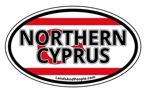 Northern Cyprus Flag Sticker Oval