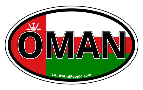 Oman Flag Sticker Decal Oval