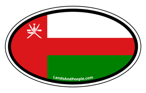 Oman Flag Sticker Decal Oval