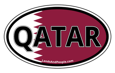 Qatar Flag Sticker Oval
