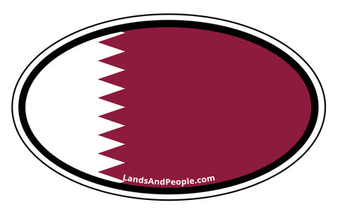 Qatar Flag Sticker Oval