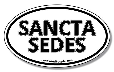 Sancta Sedes, "The Holy See" in Latin, Sticker Decal Oval