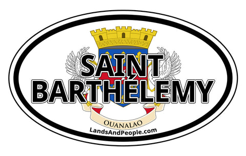 Saint Barthelemy Flag Car Bumper Sticker Decal