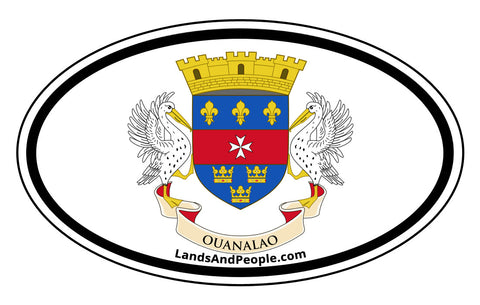 Saint Barthelemy Flag Car Bumper Sticker Decal