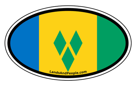 Saint Vincent and the Grenadines Flag Car Bumper Sticker