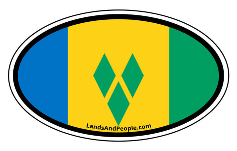Saint Vincent and the Grenadines Flag Car Bumper Sticker
