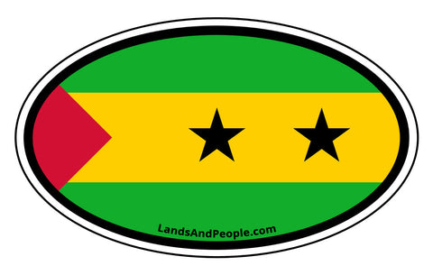 Sao Tome and Principe Flag Car Sticker Oval