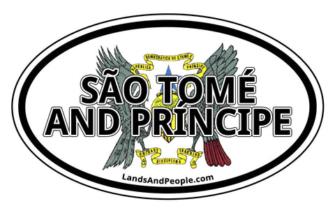 Sao Tome and Principe Coat of Arms Car Sticker Oval