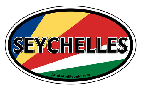 Seychelles Flag Car Sticker Oval