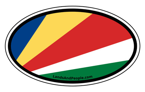 Seychelles Flag Car Sticker Oval