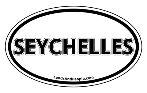 Seychelles Car Sticker Oval Black and White