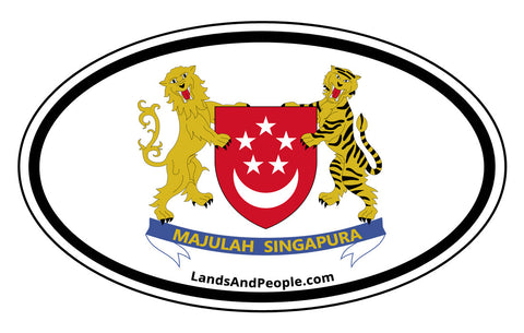 Singapore Coat of Arms Sticker Decal Oval