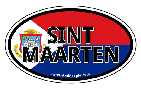 Sint Maarten Flag Car Bumper Sticker Decal