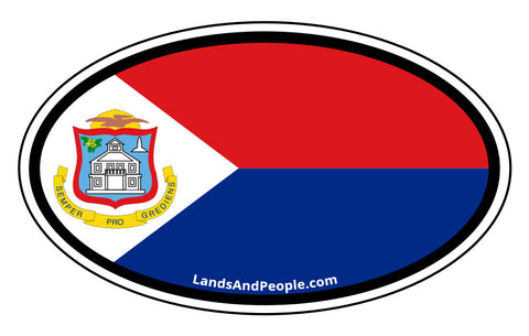 Sint Maarten Flag Car Bumper Sticker Decal