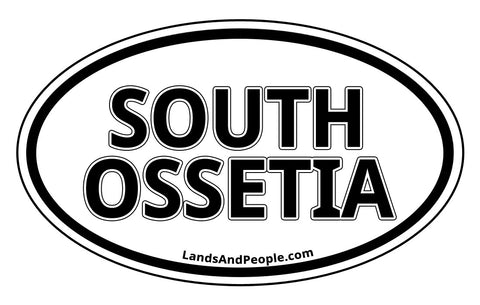 South Ossetia Sticker Oval Black and White