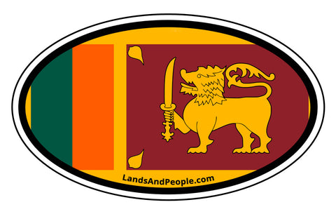 Sri Lanka Flag Sticker Oval