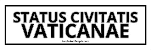 Status Civitatis Vaticanae, "State of Vatican City" in Latin, Sticker Decal