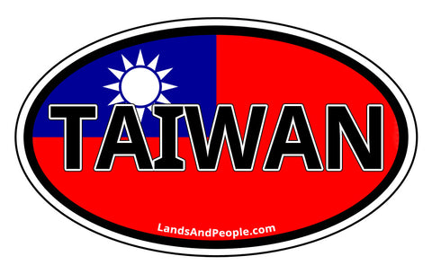 Taiwan Flag Car Sticker Oval