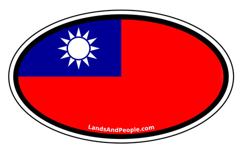Taiwan Flag Car Sticker Oval