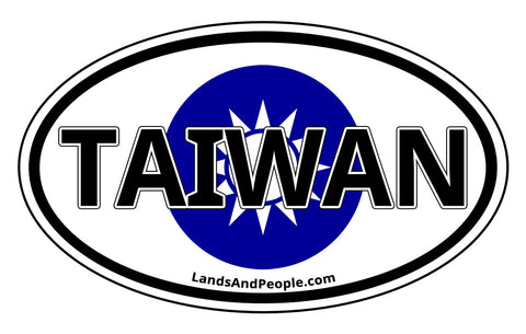 Taiwan National Emblem Car Sticker Oval