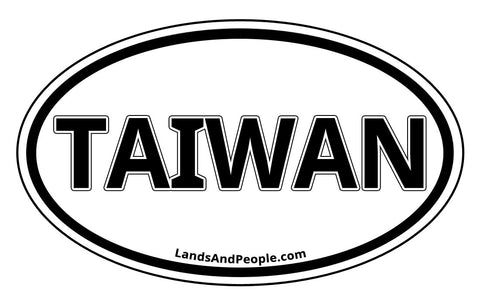 Taiwan Car Sticker Oval Black and White