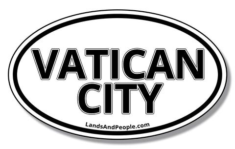 Vatican City Sticker Oval Black and White