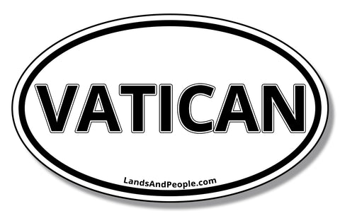 Vatican Sticker Oval Black and White