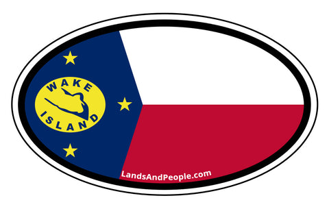 Wake Island Flag Car Bumper Sticker Decal