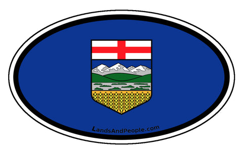 Alberta Province Flag Car Bumper Sticker Vinyl Oval