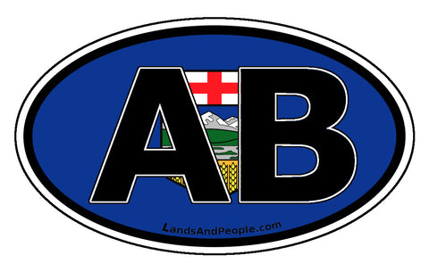 Alberta AB Province Flag Car Bumper Sticker Vinyl Oval