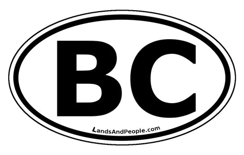 British Columbia BC Province Car Bumper Sticker Vinyl Oval