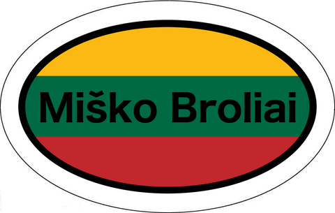 Miško Broliai Lithuanian Flag Car Sticker Oval