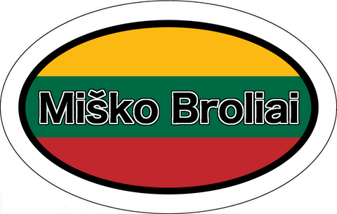 Miško Broliai Lithuania Flag Car Sticker Oval