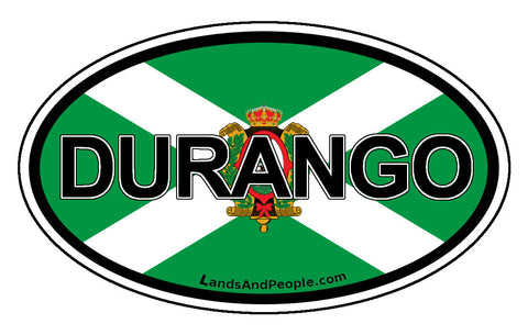 Durango, State of Mexico, and Durango Flag Sticker Oval