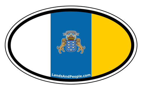 Canary Islands Flag Sticker Oval