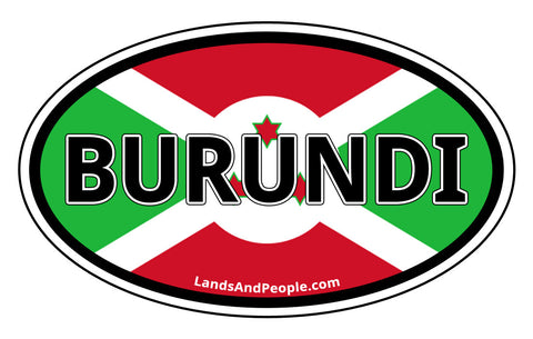 Burundi Flag Car Sticker Decal Oval