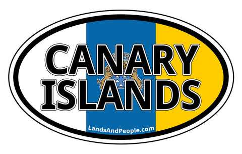 Canary Islands Flag Sticker Oval