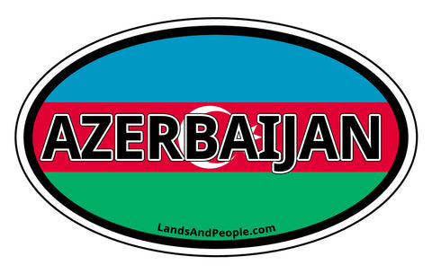 Azerbaijan Flag Bumper Sticker Oval