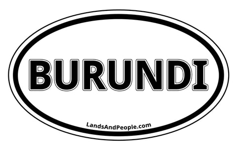 Burundi Sticker Oval Black and White