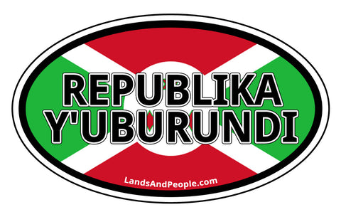 Republika y'Uburundi Burundi Flag Sticker Oval