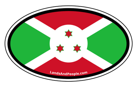 Burundi Flag Car Sticker Decal Oval