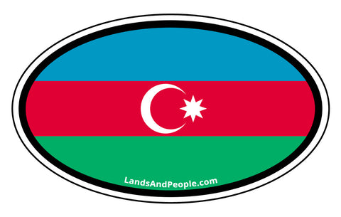 Azerbaijan Flag Bumper Sticker Oval
